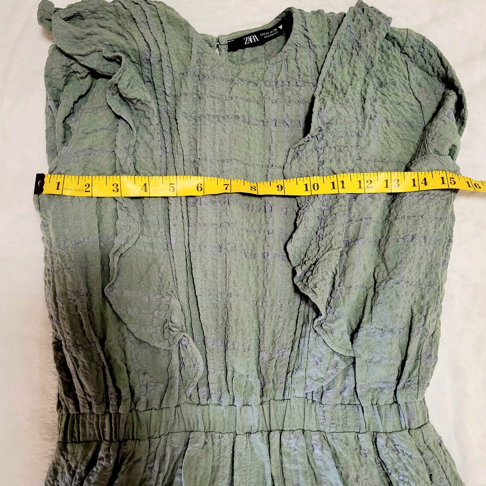 Zara Green Long Sleeve Flutter Sundress - Picture 8 of 9